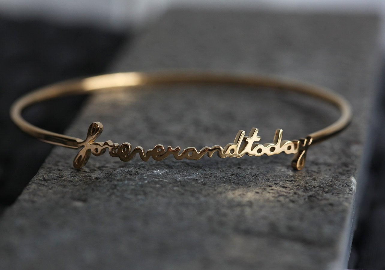 Gold personalized signature bracelet