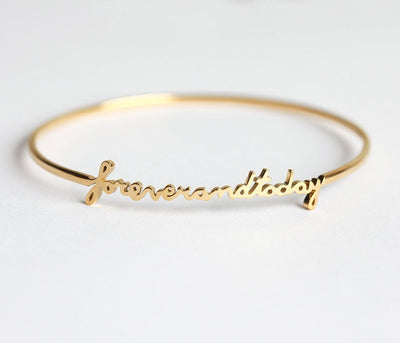 Gold personalized signature bracelet