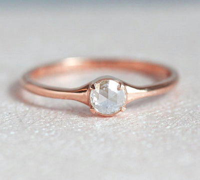 Solitaire Rose Cut Diamond Ring, Diamond Ring-Capucinne