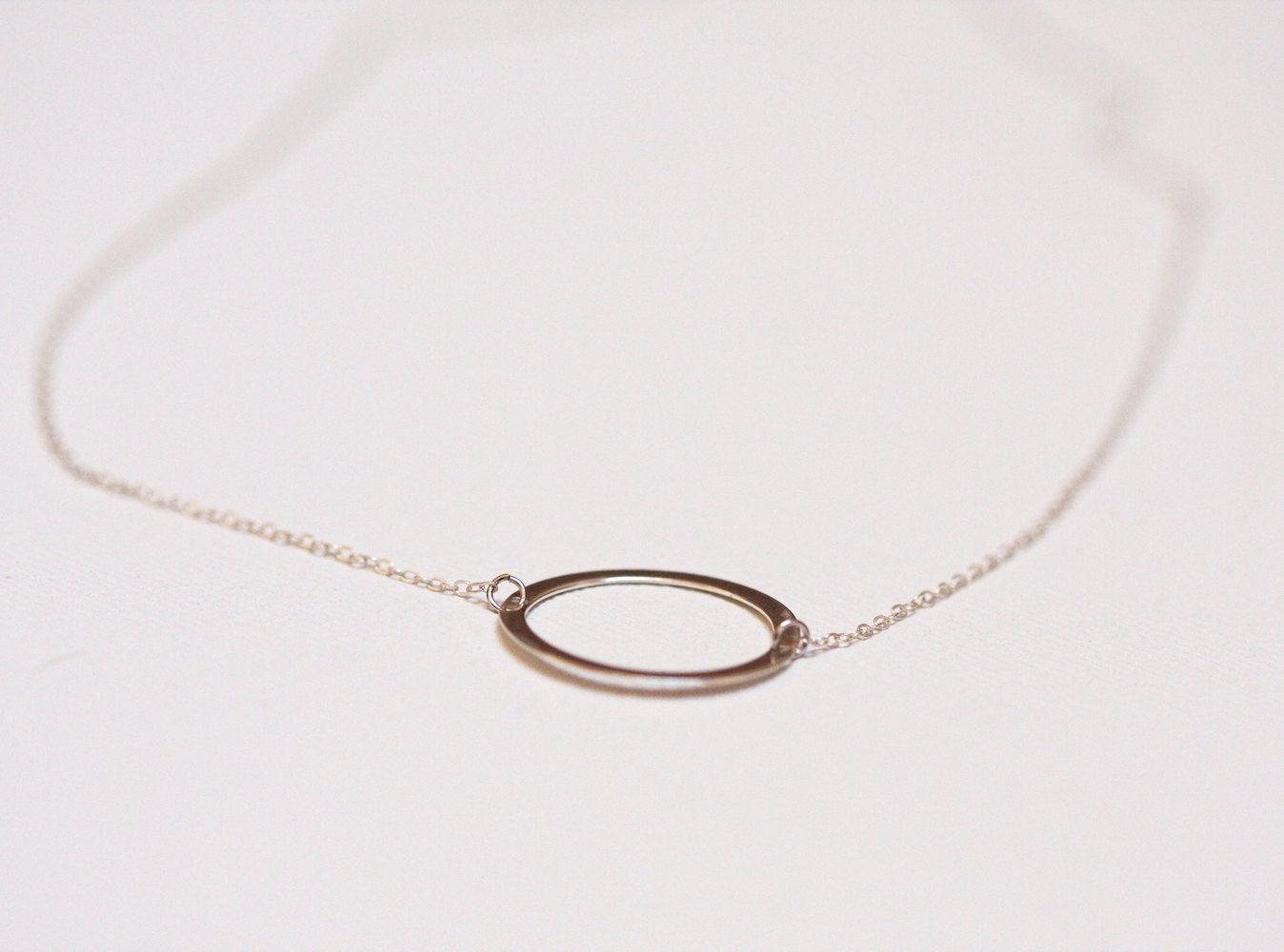 Silver hollow circle karma chain necklace