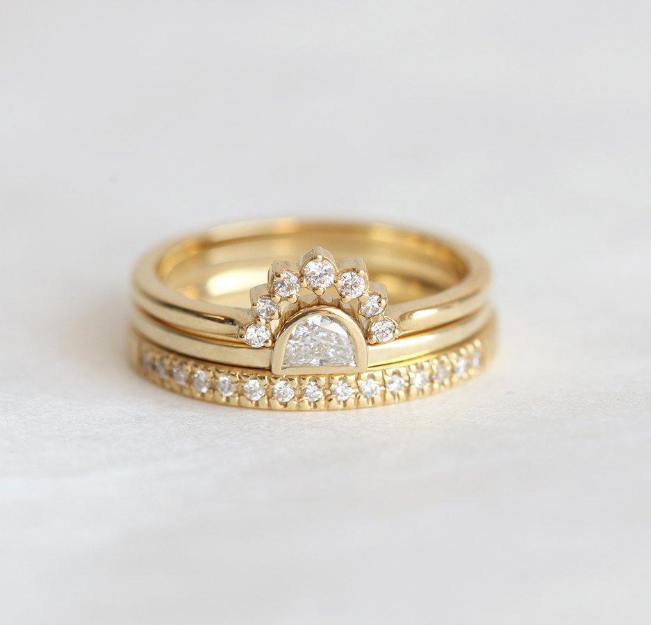 Sunset Diamond Ring Set-Capucinne
