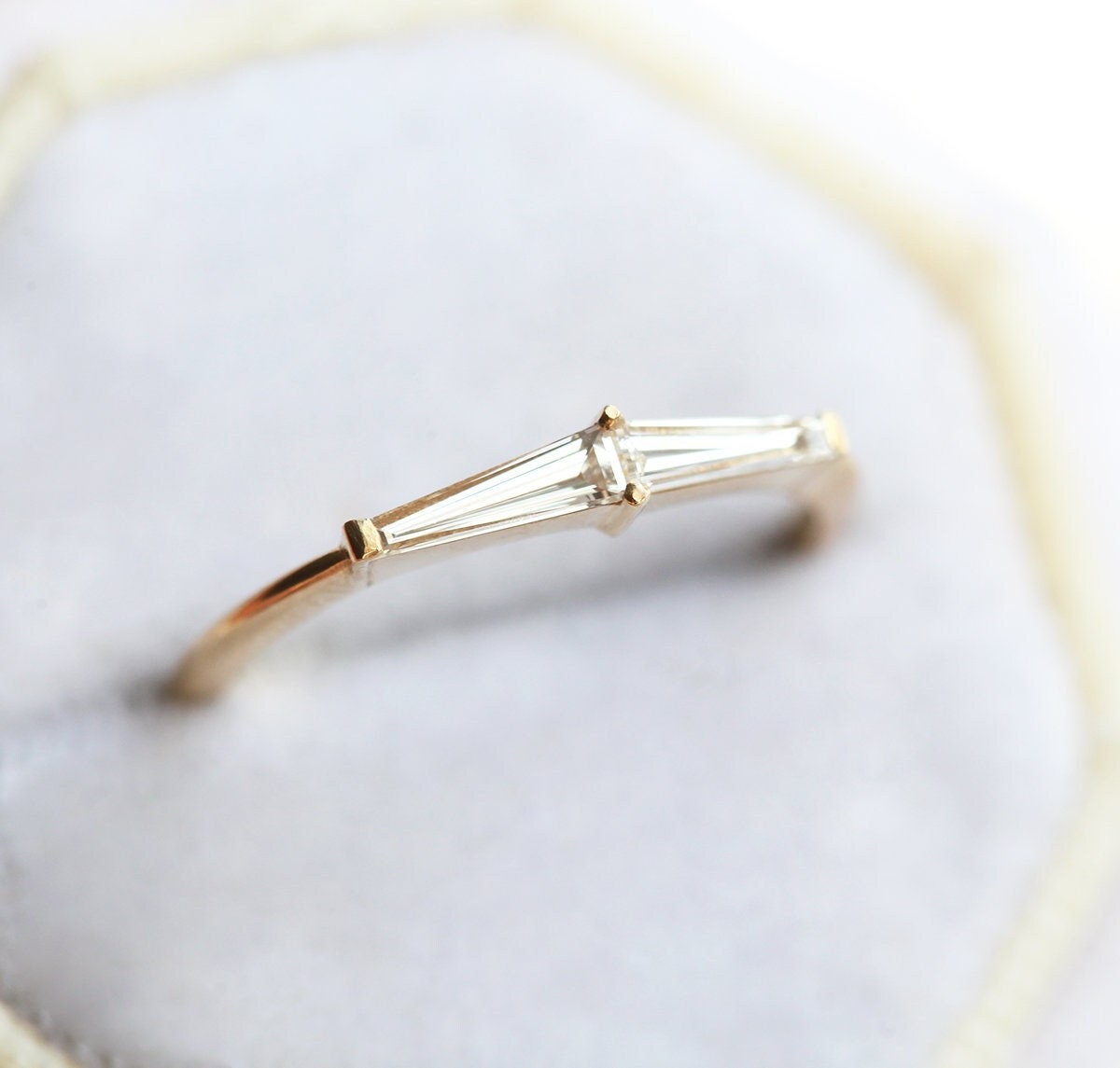 Lucille Tapered Baguette Diamond Ring-Capucinne