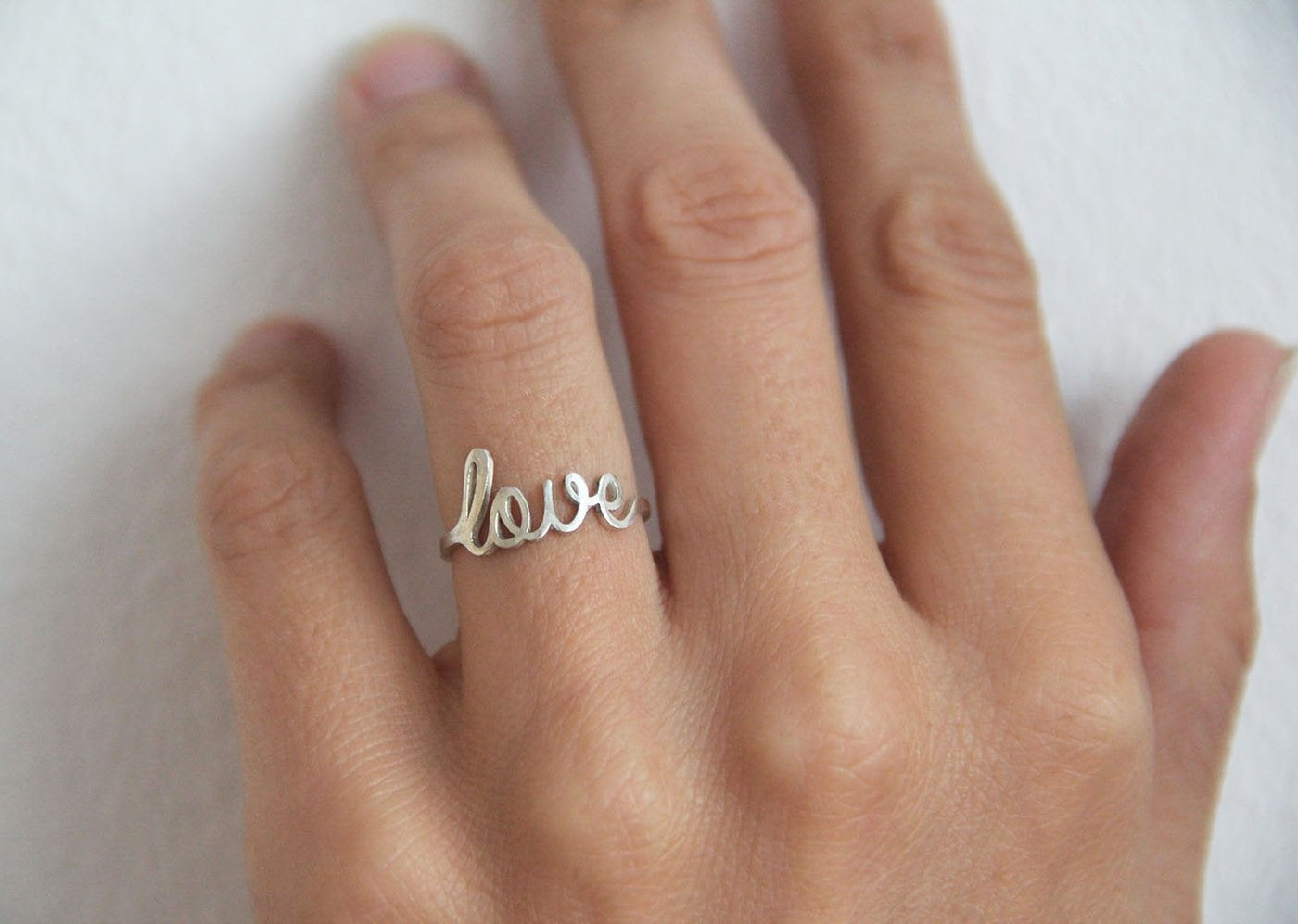 Thin Love Ring, Gold Love Ring-Capucinne