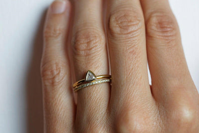 Trillion Diamond Ring, Diamond Engagement Ring-Capucinne