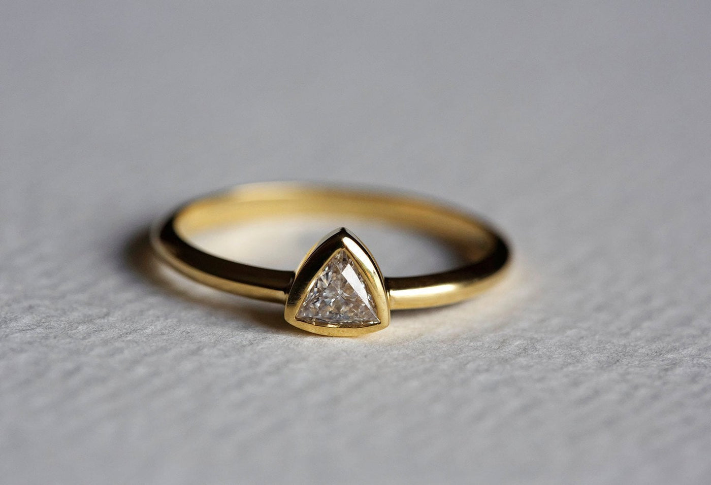 Trillion Diamond Ring, Diamond Engagement Ring-Capucinne
