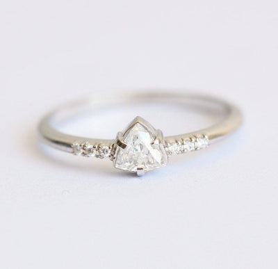 Trillion Diamond Ring, Solitaire Engagement Ring-Capucinne