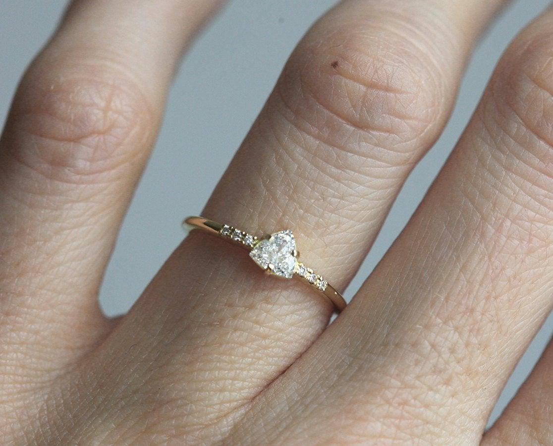 Trillion Diamond Ring, Solitaire Engagement Ring-Capucinne