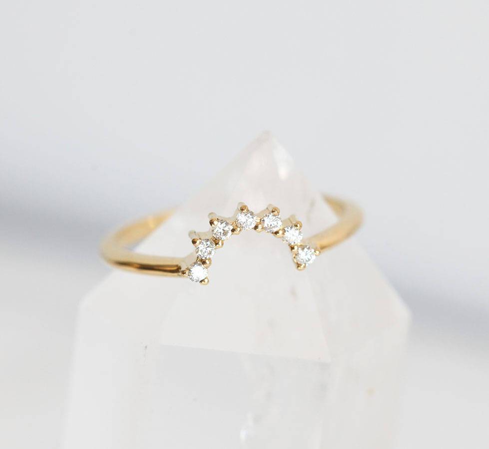 White Diamond Halo Ring