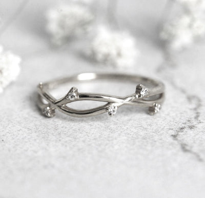 Round white diamond eternity wedding ring