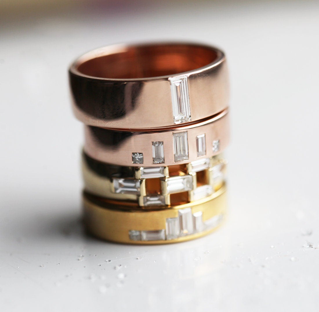 Baguette-shaped diamond ring
