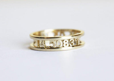 Unisex Personalized Numbers Wedding Band-Capucinne