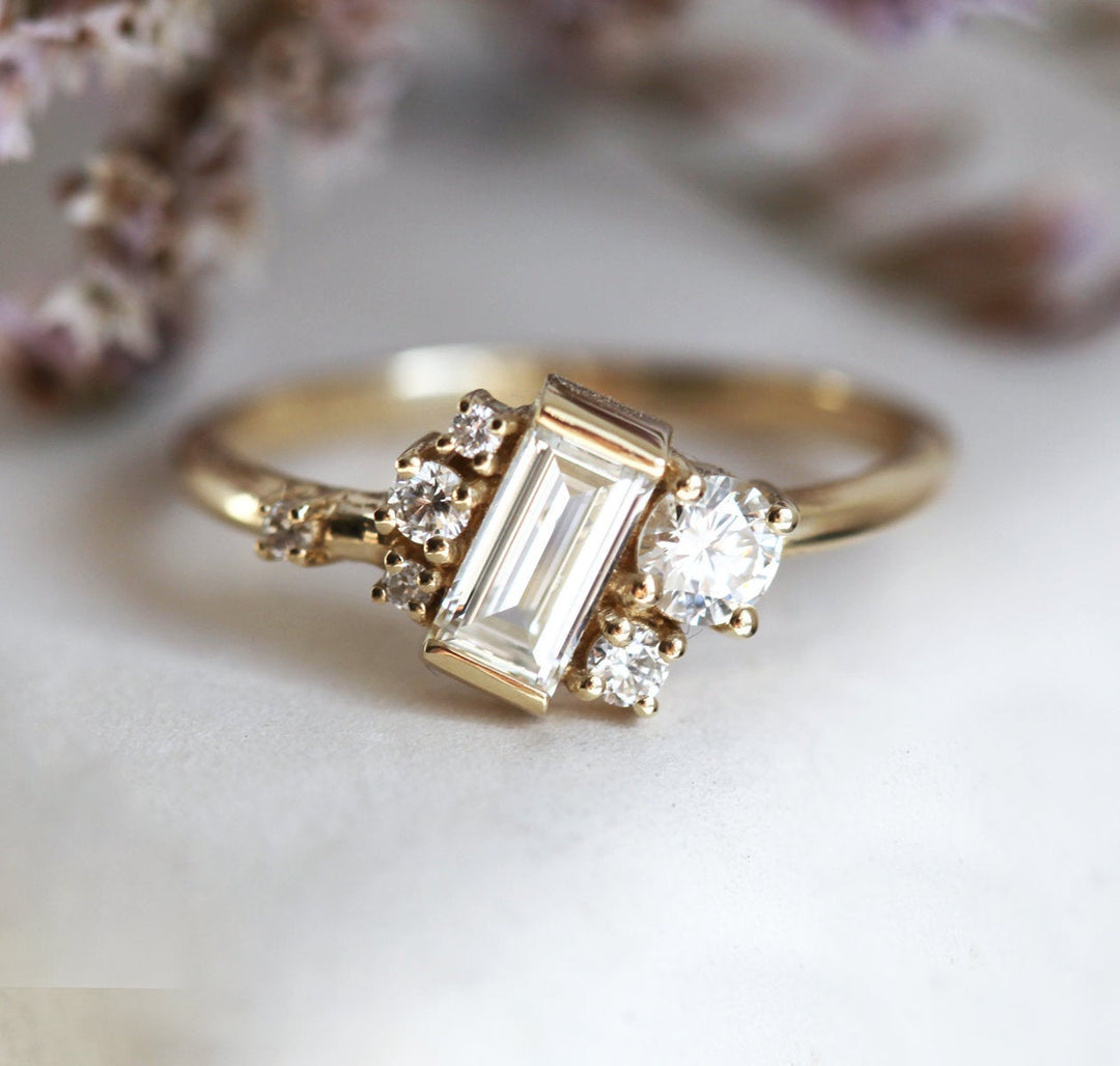 Diamond baguette cluster ring deals