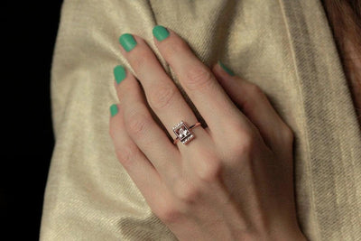 Princess Cut Morganite Ring