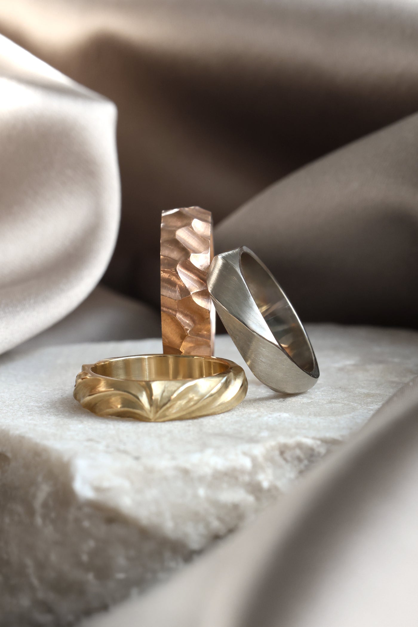 Vintage Inspired Gold Band Rings