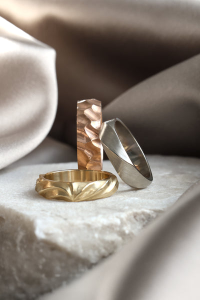 Vintage Inspired Gold Band Rings