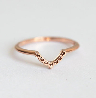 Wedding Ring, 14K Gold Ring-Capucinne