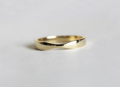 Yellow Gold Wedding Ring, Gold Womens Wedding Band-Capucinne