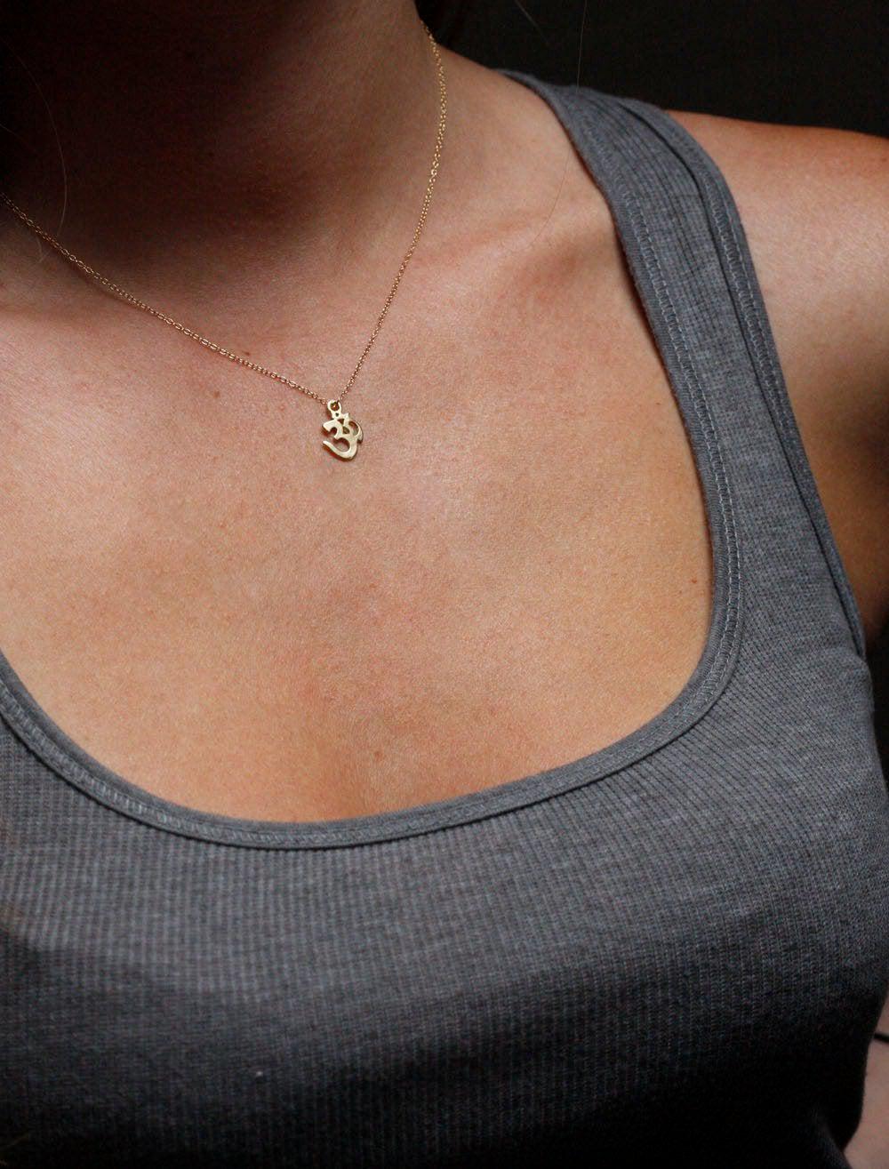 Gold ohm necklace