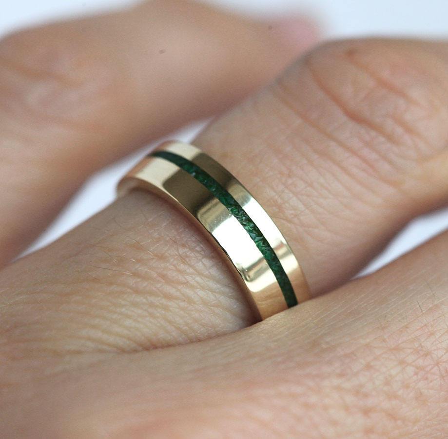 Genuine emerald ring, hot rose gold, emerald band, for him, for her, wedding ring, promise ring, Anniversary Band, engagement ring, vow renewal