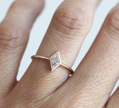 Triangle-cut diamond ring