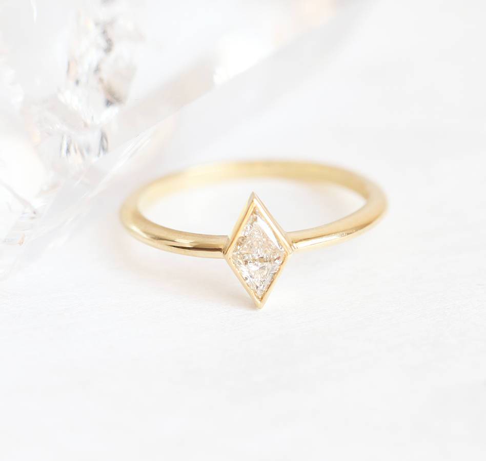 Triangle-cut diamond ring