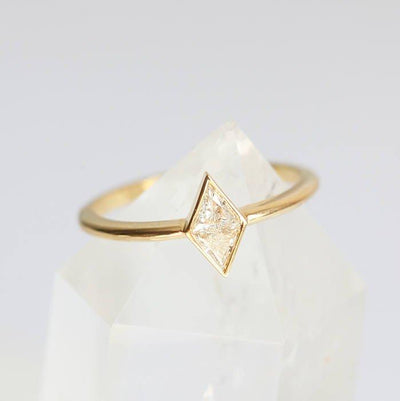 Triangle-cut diamond ring