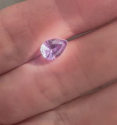 Loose 1.52 Ct Pear Purple Sapphire