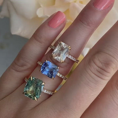 Caitlyn Mint Sapphire Diamond Ring