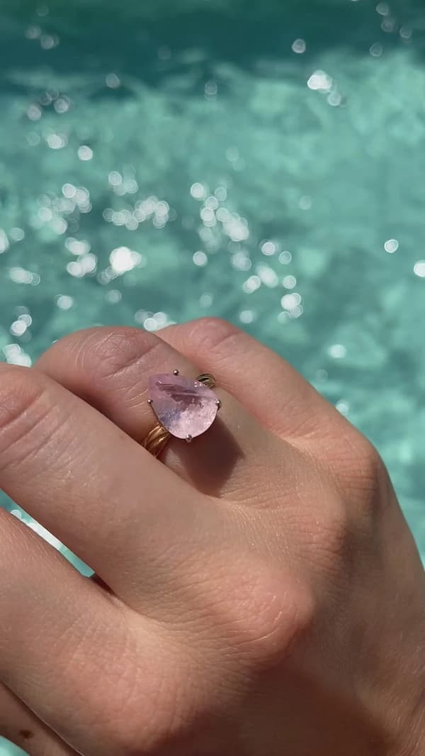 Candy Unique Pear Morganite Engagement Ring
