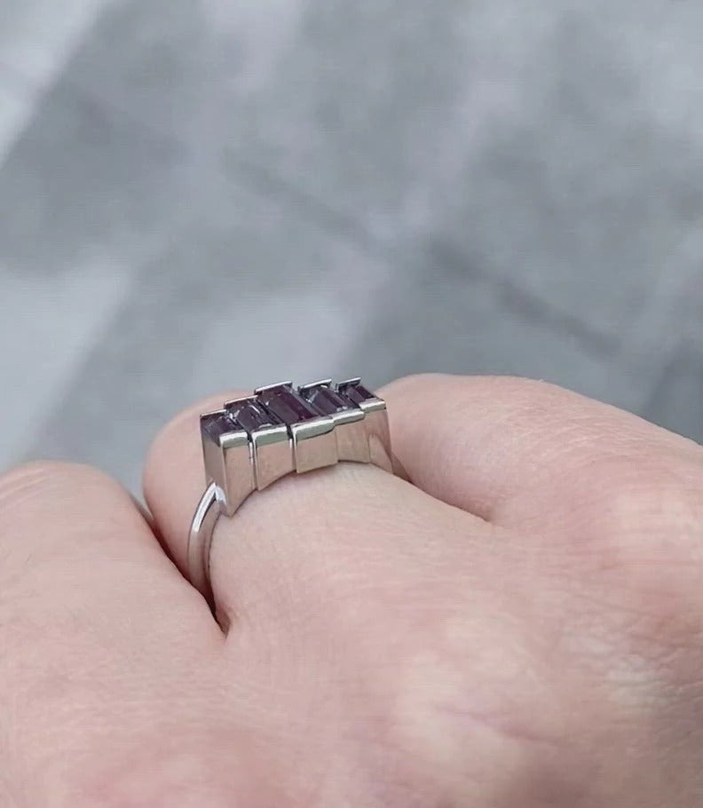 Daphne Art Deco Baguette Diamond Ring