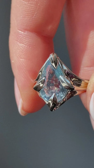 Pear-shaped light blue sapphire ring video