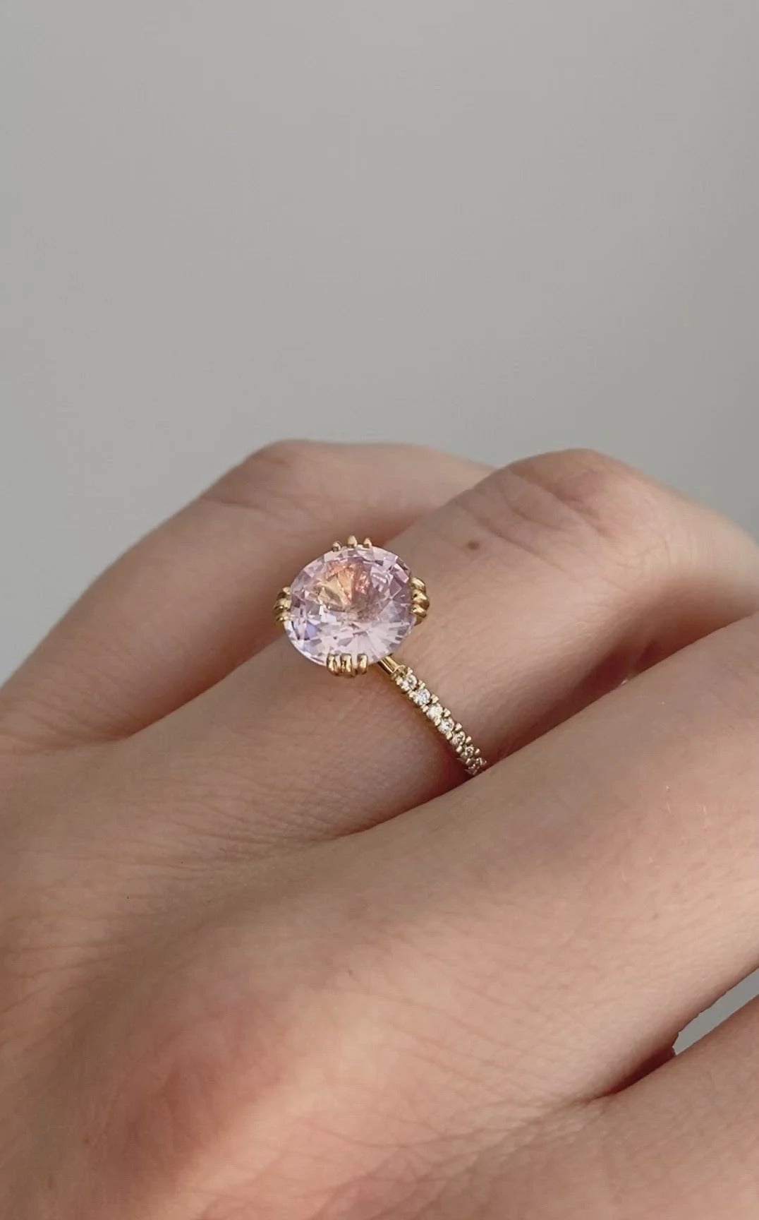 Hera Champagne-Peach Sapphire Engagement Ring